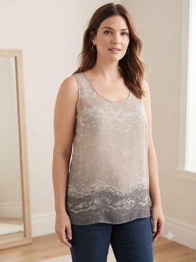 Coldwater Creek Taupe Ombre Scoop Neck Camisole